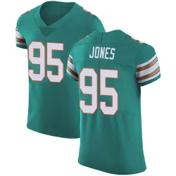 Men's Benito Jones Miami Dolphins No.95 Elite Aqua Alternate Vapor Untouchable Jersey - Green