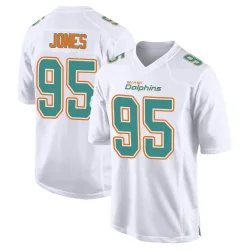 Men's Benito Jones Miami Dolphins No.95 Game Fashion Jersey - White