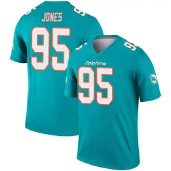 Men's Benito Jones Miami Dolphins No.95 Legend Jersey - Aqua