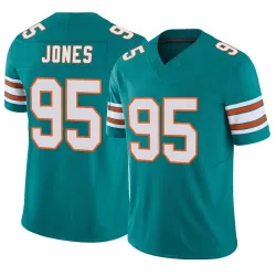 Men's Benito Jones Miami Dolphins No.95 Limited Alternate Vapor F.U.S.E. Jersey - Aqua