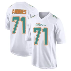Men's Blaise Andries Miami Dolphins No.71 Game Fashion Jersey - White