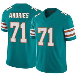 Men's Blaise Andries Miami Dolphins No.71 Limited Alternate Vapor F.U.S.E. Jersey - Aqua