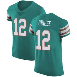 Men's Bob Griese Miami Dolphins No.12 Elite Aqua Alternate Vapor Untouchable Jersey - Green