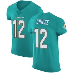 Men's Bob Griese Miami Dolphins No.12 Elite Aqua Team Color Vapor Untouchable Jersey - Green