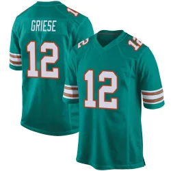 Men's Bob Griese Miami Dolphins No.12 Game Alternate Jersey - Aqua