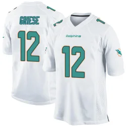 Men's Bob Griese Miami Dolphins No.12 Game Jersey - White