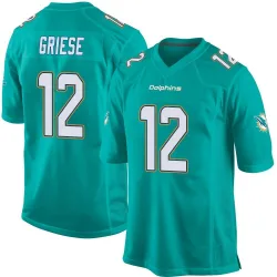 Men's Bob Griese Miami Dolphins No.12 Game Team Color Jersey - Aqua