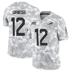 Men's Bob Griese Miami Dolphins No.12 Limited 2024 Salute to Service Jersey - Arctic Camo