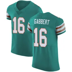Men's Brett Gabbert Miami Dolphins No.16 Elite Aqua Alternate Vapor Untouchable Jersey - Green