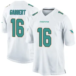 Men's Brett Gabbert Miami Dolphins No.16 Game Jersey - White