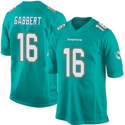 Men's Brett Gabbert Miami Dolphins No.16 Game Team Color Jersey - Aqua