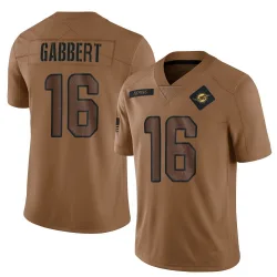 Men's Brett Gabbert Miami Dolphins No.16 Limited 2023 Salute To Service Jersey - Brown