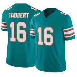 Men's Brett Gabbert Miami Dolphins No.16 Limited Alternate Vapor F.U.S.E. Jersey - Aqua