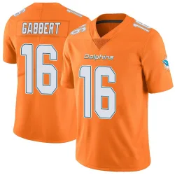 Men's Brett Gabbert Miami Dolphins No.16 Limited Color Rush Jersey - Orange