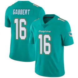Men's Brett Gabbert Miami Dolphins No.16 Limited Team Color Vapor Untouchable Jersey - Aqua
