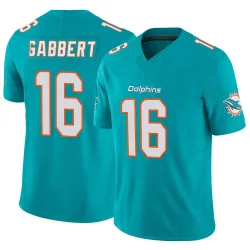 Men's Brett Gabbert Miami Dolphins No.16 Limited Vapor F.U.S.E. Jersey - Aqua