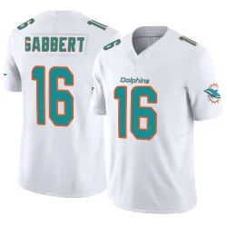 Men's Brett Gabbert Miami Dolphins No.16 Limited Vapor F.U.S.E. Jersey - White