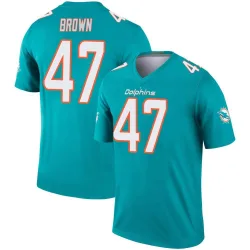 Men's Cam Brown Miami Dolphins No.47 Legend Jersey - Aqua