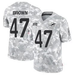 Men's Cam Brown Miami Dolphins No.47 Limited 2024 Salute to Service Jersey - Arctic Camo