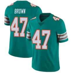 Men's Cam Brown Miami Dolphins No.47 Limited Alternate Vapor Untouchable Jersey - Aqua