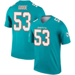 Men's Cameron Goode Miami Dolphins No.53 Legend Jersey - Aqua
