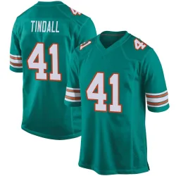 Men's Channing Tindall Miami Dolphins No.41 Game Alternate Jersey - Aqua