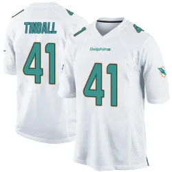Men's Channing Tindall Miami Dolphins No.41 Game Jersey - White