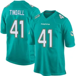 Men's Channing Tindall Miami Dolphins No.41 Game Team Color Jersey - Aqua