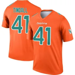 Men's Channing Tindall Miami Dolphins No.41 Legend Inverted Jersey - Orange