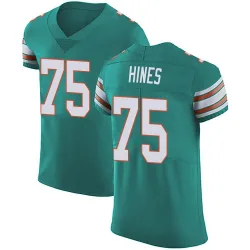 Men's Chasen Hines Miami Dolphins No.75 Elite Aqua Alternate Vapor Untouchable Jersey - Green