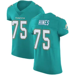 Men's Chasen Hines Miami Dolphins No.75 Elite Aqua Team Color Vapor Untouchable Jersey - Green