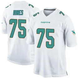 Men's Chasen Hines Miami Dolphins No.75 Game Jersey - White