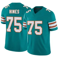 Men's Chasen Hines Miami Dolphins No.75 Limited Alternate Vapor F.U.S.E. Jersey - Aqua