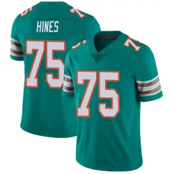 Men's Chasen Hines Miami Dolphins No.75 Limited Alternate Vapor Untouchable Jersey - Aqua