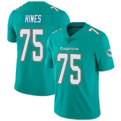 Men's Chasen Hines Miami Dolphins No.75 Limited Team Color Vapor Untouchable Jersey - Aqua