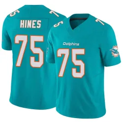 Men's Chasen Hines Miami Dolphins No.75 Limited Vapor F.U.S.E. Jersey - Aqua