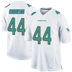 Men's Chop Robinson Miami Dolphins No.44 Game Jersey - White