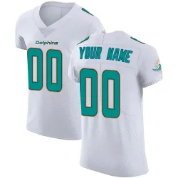 Men's Custom Miami Dolphins No.00 Elite Vapor Untouchable Jersey - White