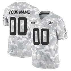 Men's Custom Miami Dolphins No.00 Limited 2024 Salute to Service Jersey - Arctic Camo