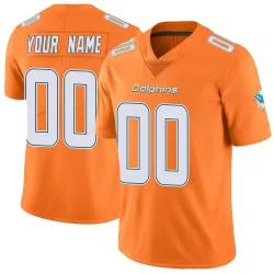 Men's Custom Miami Dolphins No.00 Limited Color Rush Jersey - Orange