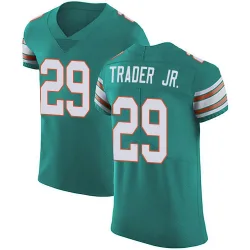 Men's Dante Trader Jr. Miami Dolphins No.29 Elite Aqua Alternate Vapor Untouchable Jersey - Green