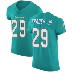 Men's Dante Trader Jr. Miami Dolphins No.29 Elite Aqua Team Color Vapor Untouchable Jersey - Green