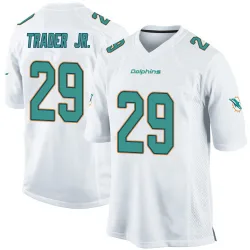 Men's Dante Trader Jr. Miami Dolphins No.29 Game Jersey - White