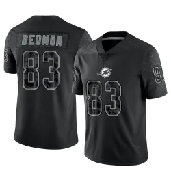 Men's DeVonte Dedmon Miami Dolphins No.83 Limited Reflective Jersey - Black