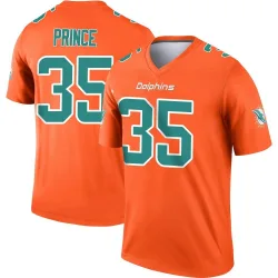 Men's Deneric Prince Miami Dolphins No.35 Legend Inverted Jersey - Orange