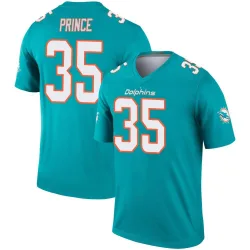 Men's Deneric Prince Miami Dolphins No.35 Legend Jersey - Aqua