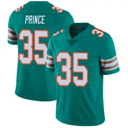 Men's Deneric Prince Miami Dolphins No.35 Limited Alternate Vapor Untouchable Jersey - Aqua