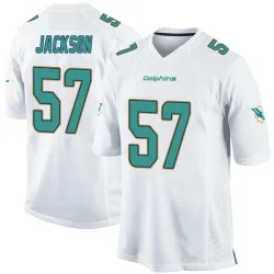 Men's Dequan Jackson Miami Dolphins No.57 Game Jersey - White