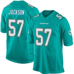 Men's Dequan Jackson Miami Dolphins No.57 Game Team Color Jersey - Aqua