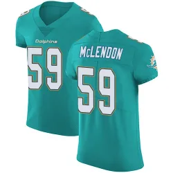 Men's Derrick McLendon Miami Dolphins No.59 Elite Aqua Team Color Vapor Untouchable Jersey - Green